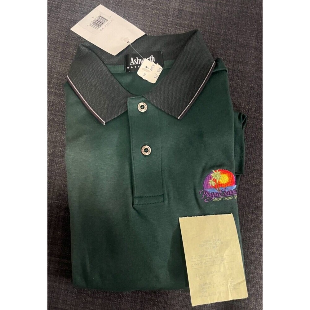 Vintage Players Island Casino Polo Shirt M NWT Ashworth 90s Mesquite Nevada USA